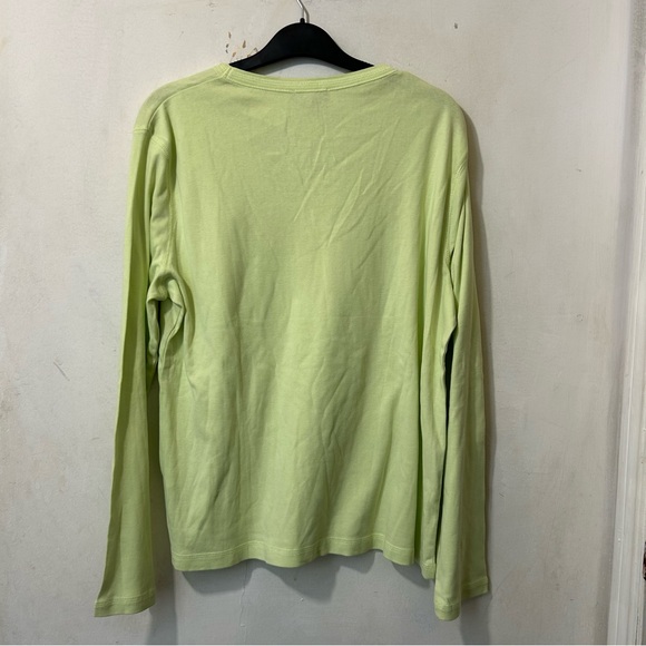 Cecilia Classics Women’s mint green cotton v-neck long sleeve t-shirt tee Size L - Picture 3 of 10